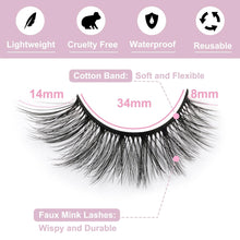 Load image into Gallery viewer, Eyelashes 14mm Faux 3D Mink Lashes Natural Look 14 Pairs